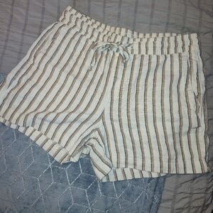 Old Navy Small Linen Striped Shorts